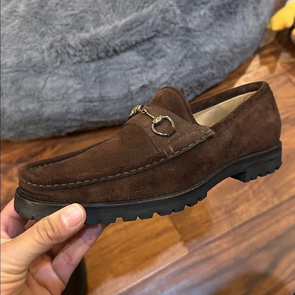 Gucci Women's Brown Suede Loafers - Picture 8 of 16